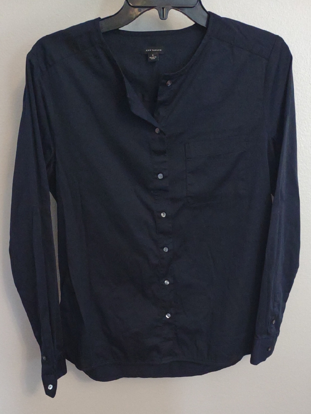 Ann Taylor Navy Long-Sleeve Top